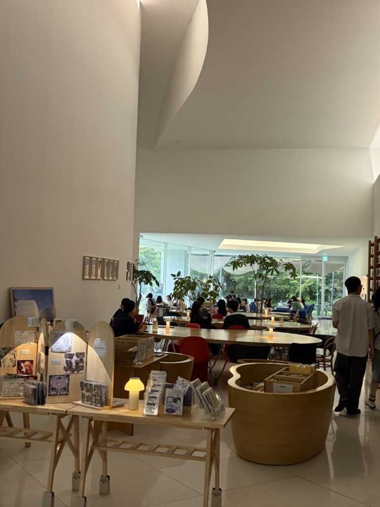 Café and Book and Art Shop interior at Mimesis Art Museum in Paju